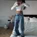 Women's Clothing Classic High Waist Loose Slim Hot Girl Jeans Washed Blue Street Style Wide Leg Trousers For Women_ecoleips.com