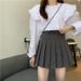 Coffee Pleated Skirt Women's Black Short Skirt Jk New Large Size High Waist Thin A-word Skirt Small Skirt_ecoleips.com