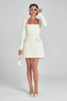 K Elegant Slimming U-neck Long-sleeved Beaded Dress For Women_ecoleips.com