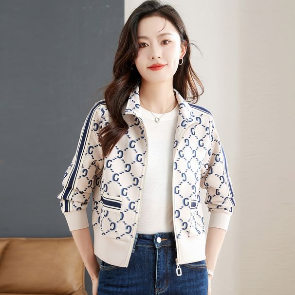 Stand Collar Sweatshirt For Women, Spring And Thin Style, 2025 New Autumn Women's Fashion, Petite Top, Long Sleeve Short_ecoleips.com