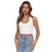 Women's Clothing Slim Short Sleeveless Inner Tops For Women V Neck Backless_ecoleips.com