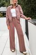 Women's Clothing New European And American Fashion Casual Solid Color Jacket And Trousers Suit_ecoleips.com