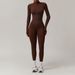 Women's Clothing Zipper Nude Tight Plus Velvet Yoga Jumpsuit Outdoor Warm Jumpsuit Running Fitness Clothes_ecoleips.com