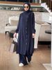 Verve Muslim Fashion Women's Arab Two-Piece Set 2025 Spring Autumn New Sleeve Shirt And Long Pants_ecoleips.com