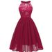 Elegant Chiffon & Lace Cocktail Dress – Flowy A-Line Midi Dress For Women (S-XXL, Plus Size Friendly)_ecoleips.com