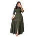 Muslim New Polka Dot Casual Summer Dress_ecoleips.com