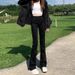 Slightly Flared Raw Edge Design Jeans For Women, 2024 Autumn And Winter New Slim Fit, Versatile, American Style, Trendy_ecoleips.com
