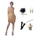 Women's Retro 1920S Gatsby Suit Sexy Tassel Strap Evening Gown Sequin Dress_ecoleips.com