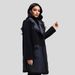 Women's Long Faux Leather Coat With Reversible Design, Fleece Lined, Double-Layer Collar, Oversized Sleeves For Elegant Commute_ecoleips.com