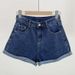 Women's High Waist Denim Shorts Korean Style Summer 2026 Loose Fit Slimming Trendy Rolled up Hem a Line Wide Leg Hot Pants_ecoleips.com