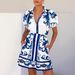 European And American 2025 New Casual Fashion Puff Sleeve Linen Short Skirt Suit_ecoleips.com