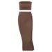 2025 New Women's Autumn Strapless Top Slim Fit Bodycon Skirt Set_ecoleips.com