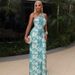 Women's Clothing Elegant Backless Halter Neck Hip Skirt Temperament Blue And White Abstract Print Long Dress_ecoleips.com