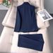 Women's Professional Suit Set – Slim-Fit Blazer & Trousers For Business & Interviews (Red, Black, Blue, Green)_ecoleips.com