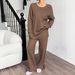 Luxury Knit Cozy Two-Piece Lounge Set for Women Oversized Sweater Wide-Leg Pants Soft Wool Blend Minimalist Fall Winter Staples_ecoleips.com