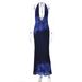 Women's Clothing 2025 Summer New Fashion Sexy Printed Backless Slit Slim Fit Tie Dress Wholesale_ecoleips.com