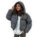 girl Girl Cross-Border For Women 2025 Winter New European And American Style Loose Coat Short Hooded Cotton Jacket_ecoleips.com
