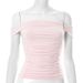 European And American Style Women's Off-Shoulder Pleated Slim Fit Vest Solid Color Summer Top for Women New 2025_ecoleips.com