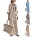 Women's Trendy Casual 2-Piece Lounge Outfit Hoodie And Wide-Leg Pants Set Solid Colors S-5XL_ecoleips.com