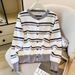 Women's Clothing Style Women's Cardigan Sweater Round Neck Color Blocked Striped Design Autumn Long Sleeve For Formal & Casual_ecoleips.com
