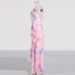 Women's Clothing sexy colored suspender skirt autumn V neck sleeveless printed ruffle dress_ecoleips.com