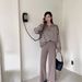 Women's Fashionable Korean Style Two Piece Set Loose Striped Knit Top with Casual High Waisted Wide Leg Pants_ecoleips.com