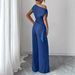Women's Clothing Elegant Off-Shoulder Women's Suit Solid Color Style Commuter Zipper Pocket Pants For Formal & Casual For Women_ecoleips.com