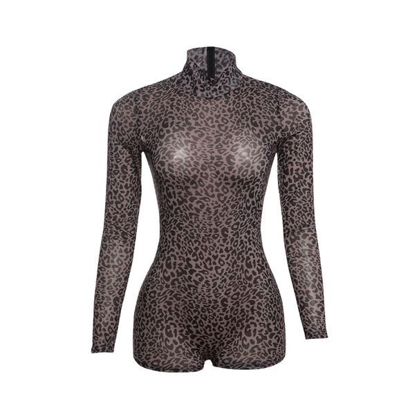 Summer Sexy Leopard Print High Neck Slim Fit Bodycon Jumpsuit For Women Fashion_ecoleips.com