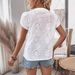 Aria Basics Aria Basics 2025 New European And American Style Cross-Border Foreign Trade Hollow Lace V-Neck Pullover Short-Sleeve Women's_ecoleips.com