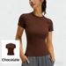 Yoga Wear Sportswear Fitness Quick Drying Gym Wear Running T-Shirt Short Sleeved Outdoor Waist Slimming Figure Flattering_ecoleips.com
