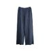 Women's Pure Linen Yarn Dyed Long Pants Spring Fashionable Versatile Loose Fitting Floor Length Wide Leg Slimming Pants 2026_ecoleips.com