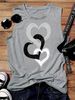 Women's Summer Casual Loose Three Heart One Piece Print Sleeveless Tank Top T-shirt_ecoleips.com