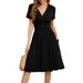 2026 Spring European American Women Short Sleeve Waist Elegant Midi Evening Dress_ecoleips.com
