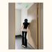 Aria Basics 2025 New Style Cuffed Low Waist Flared Women's Hot Summer Thin American High Street Wide Leg Long Pants_ecoleips.com