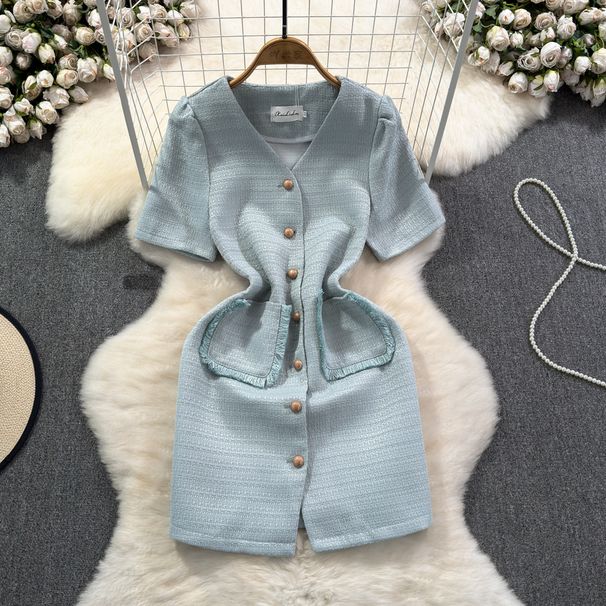 Inspired French V Neck Summer Dresses Women's Clothing Chic Slimming Unique Stylish Dress Exude Sophistication_ecoleips.com