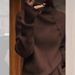 girl Melard Outfit Coffee Color High Neck Cashmere Sweater For Women Autumn Winter Thick Knitted With High-end Feel Loose Fit_ecoleips.com