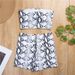 Cross-Border European And American New Style Sexy Snake Print High-Waisted Strapless Swimwear With Boxer Shorts_ecoleips.com