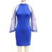 New Autumn And Winter Temperament Slim-fit Hip-wrapped Mesh Splicing Dress_ecoleips.com