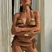 2026 Women's Halter Neck Tie Up Bikini Sexy Striped Two Piece Swimsuit New American Style Fashion_ecoleips.com