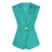 Elegant Sleeveless Vest With Belt For Women - Slim Fit Casual Blazer Vest In Black, Sky Blue, Khaki, White (S/M/L/XL)_ecoleips.com