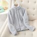 Unisex Double-Sided Fleece Jacket - Winter Warm Plush Lined Pullover With High Collar & Zipper, Oversized Fit, Multiple Colors & Sizes_ecoleips.com