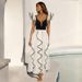 European And American New V Neck Sexy Ruffled One Piece Swimsuit Female Umbrella Skirt Suit Female_ecoleips.com