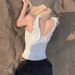 Sexy Sleeveless Slim Fit Camisole with Lace Angel Wing Decoration European American Style New Summer Ballet Style Top for Women_ecoleips.com