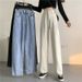 Women's Straight-leg Wide-leg Jeans 2023 New Autumn High-waisted Loose-fitting Workwear Pants For Petite Figures,_ecoleips.com