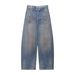 Women's Clothing Women's Ripped Mid Waist Jeans Summer Fashion Rolled Up Style_ecoleips.com