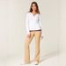 bestseller: Sexy Style Slim-fit Button-decorated Knit For Women, Spring/summer, Regular Shoulder, Slimming V-neck,_ecoleips.com