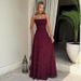European American Women's Fashion Wholesale Jacquard Sexy Slim-fit Strap Dress With Open Back And Tie Design Long Gown_ecoleips.com