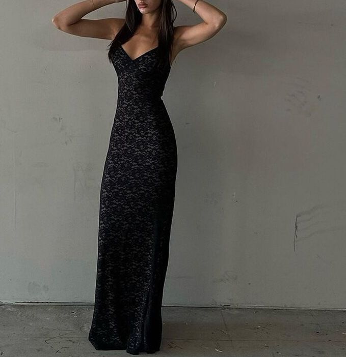 Women's Sexy Low Cut Lace Halter Bodycon Mini Dress – Ins Style Summer Party Gown 2026_ecoleips.com
