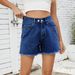 Women's Washed Denim Shorts - Slimming High Waist Stretch Hot Pants Versatile Casual Distressed Jean Shorts For Women_ecoleips.com