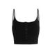Women's Clothing Badblood short camisole single breasted women's slim navel baring sexy sleeveless inner wear hot girl top trend_ecoleips.com